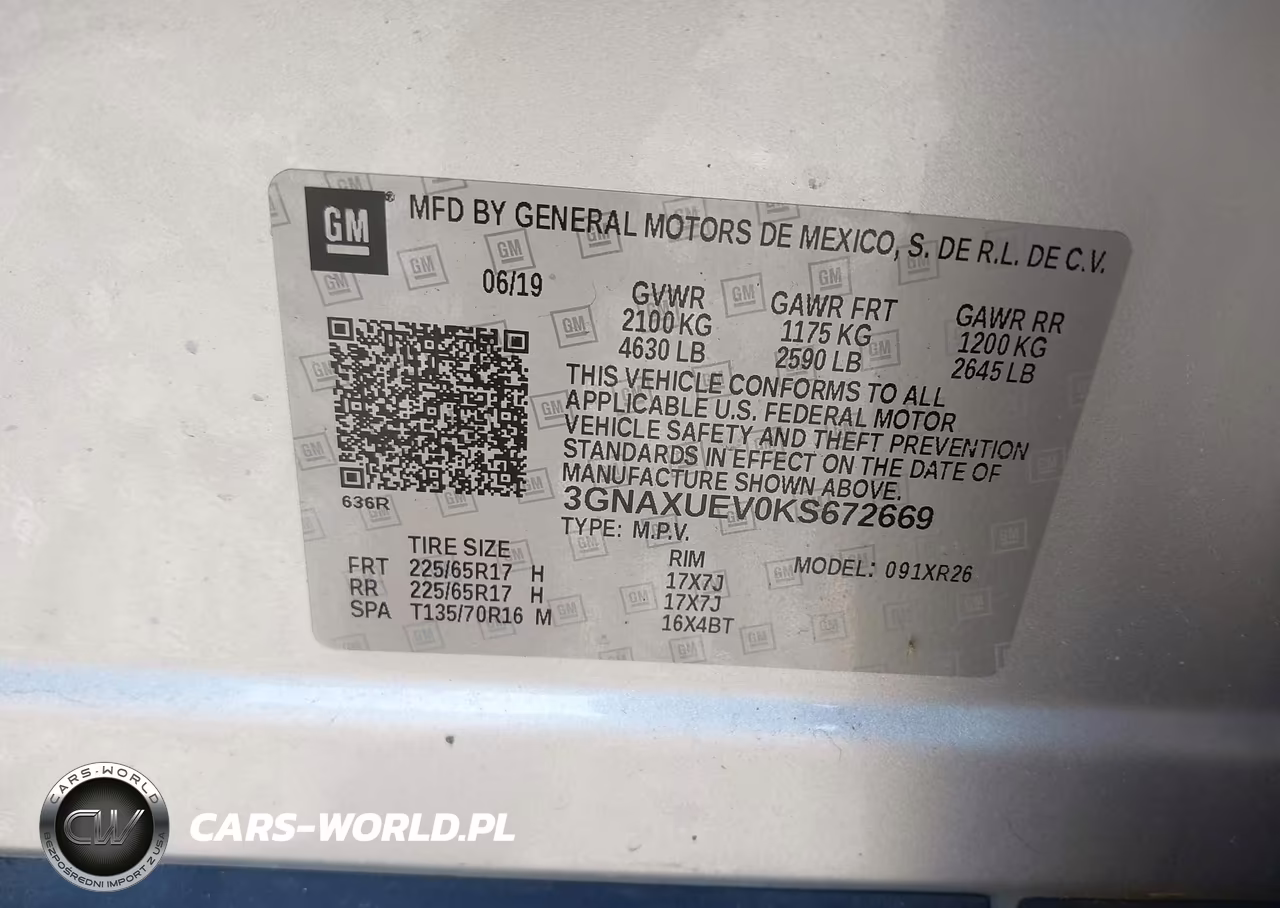 2019 Chevrolet Equinox Lt VIN:3GNAXUEV0KS672669 - 9