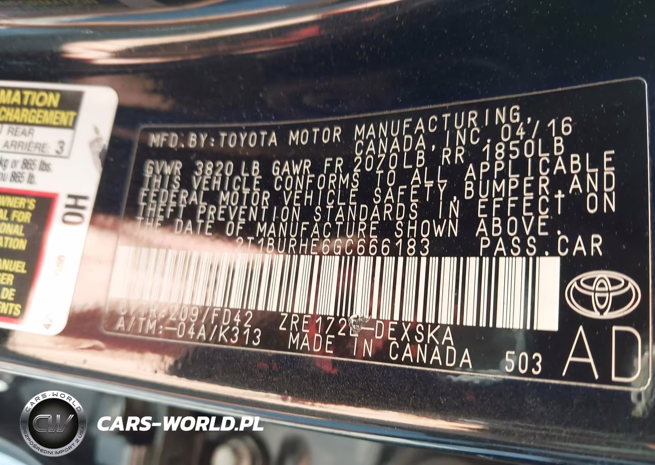2016 Toyota Corolla S Plus VIN:2T1BURHE6GC666183 - 9