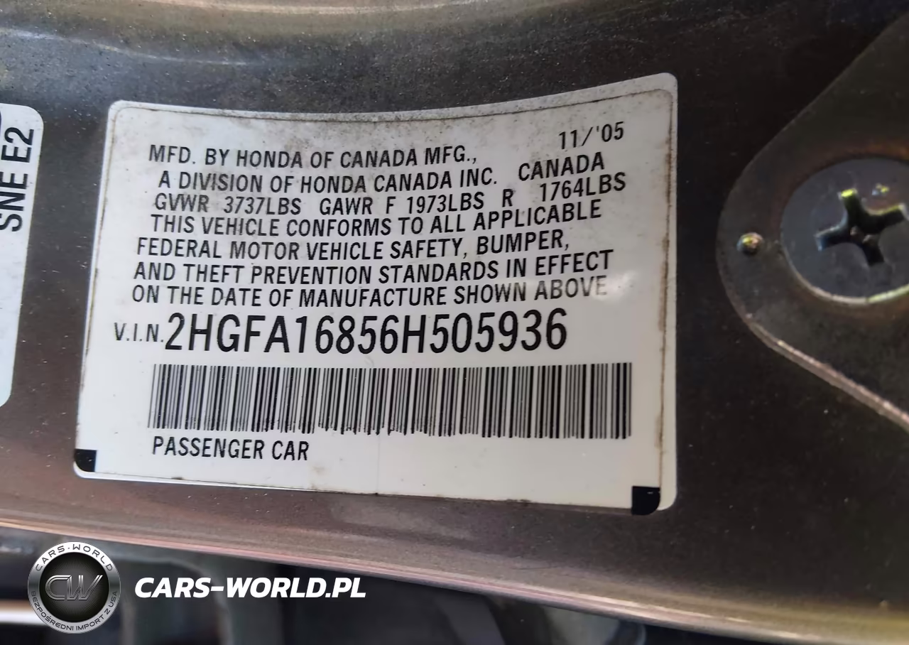 2006 Honda Civic Ex VIN:2HGFA16856H505936 - 9