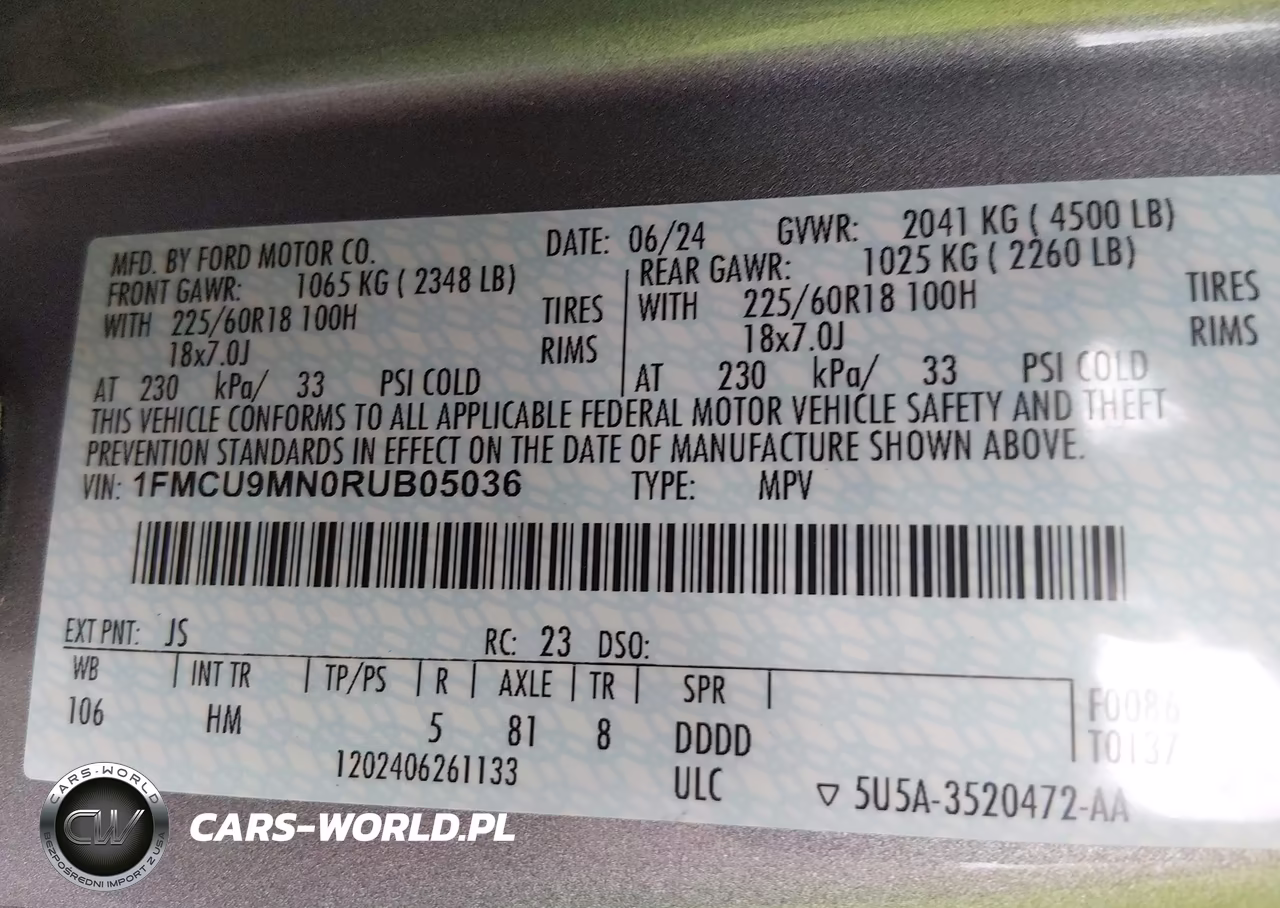 2024 Ford Escape St-Line VIN:1FMCU9MN0RUB05036 - 9