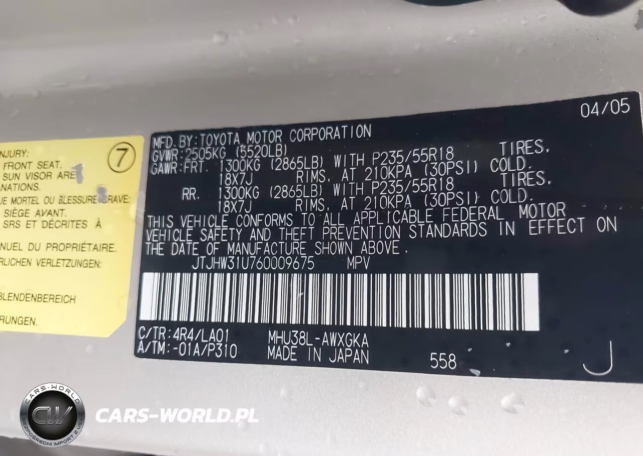 2006 Lexus Rx 400H VIN:JTJHW31U760009675 - 9