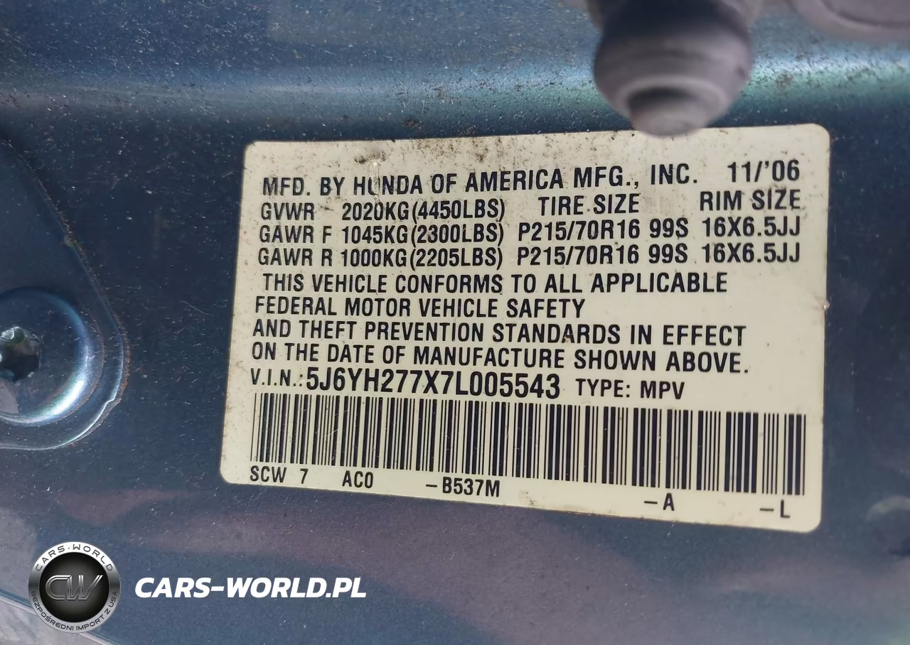 2007 Honda Element Ex VIN:5J6YH277X7L005543 - 9