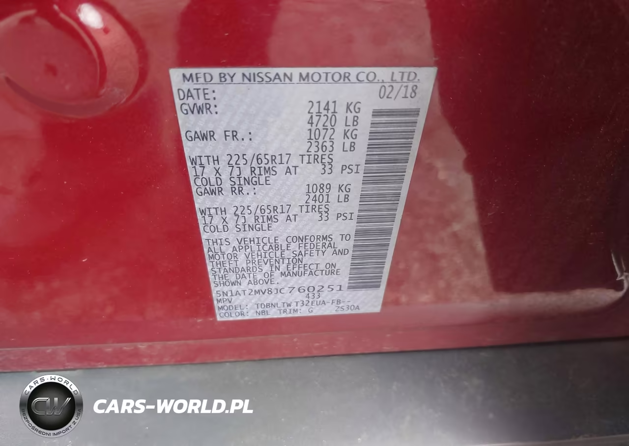 2018 Nissan Rogue Sv VIN:5N1AT2MV8JC760251 - 9