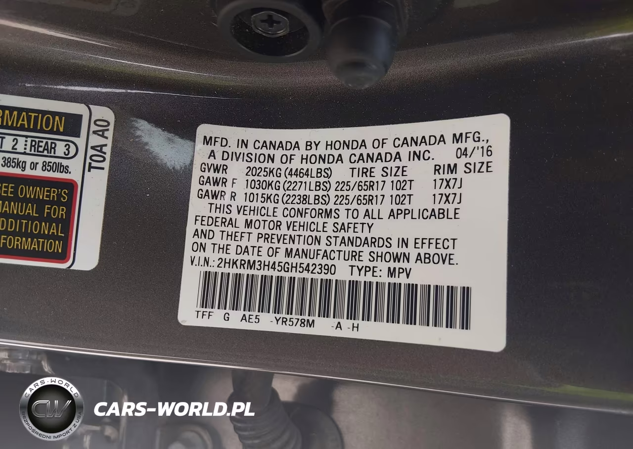 2016 Honda Cr-V Se VIN:2HKRM3H45GH542390 - 9