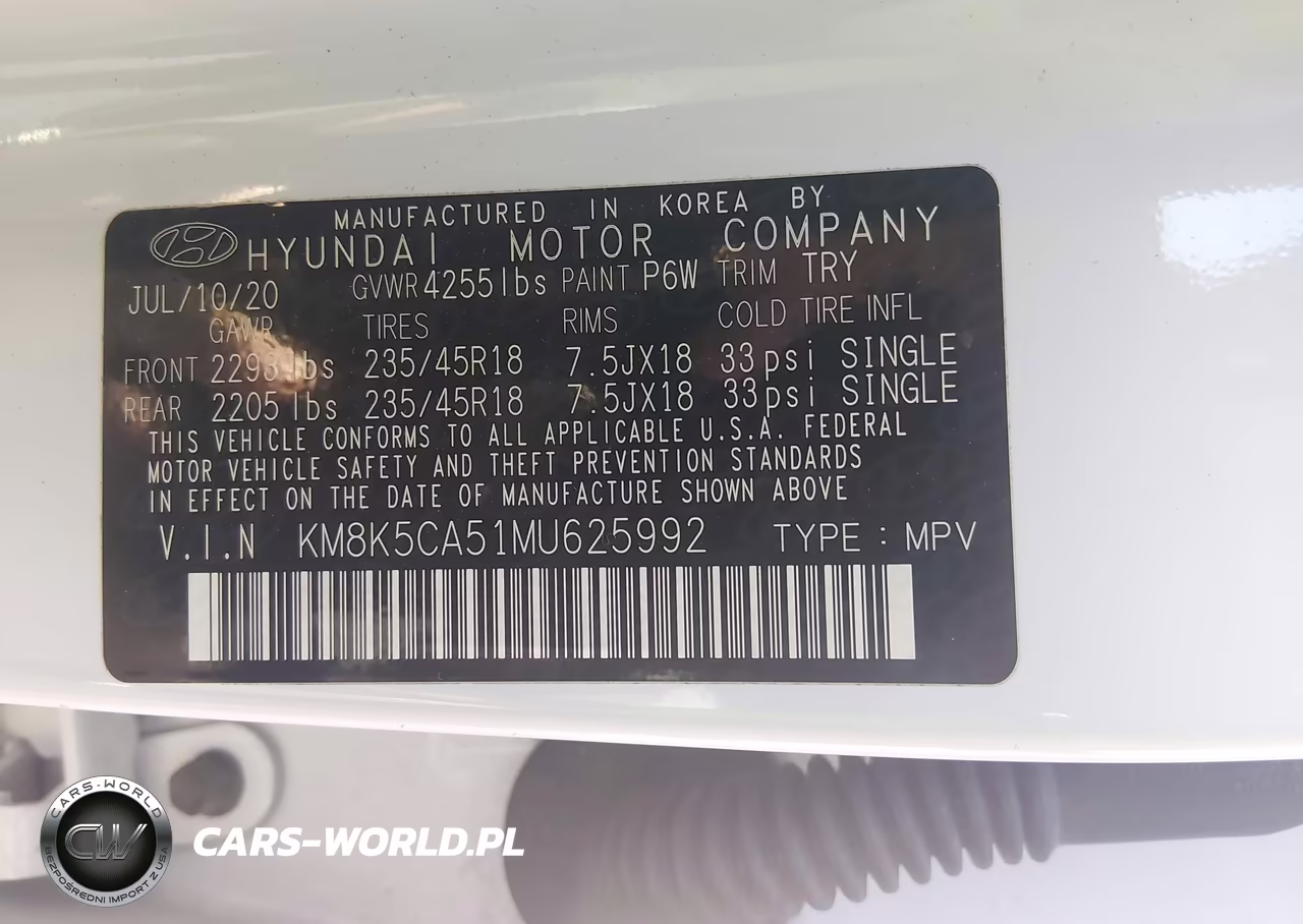 2021 Hyundai Kona Ultimate VIN:KM8K5CA51MU625992 - 9