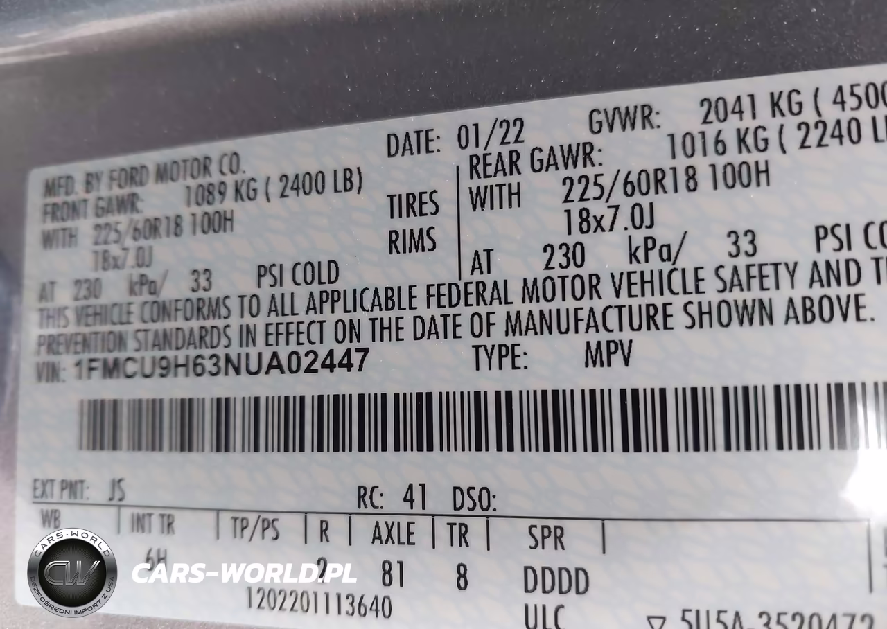 2022 Ford Escape Sel VIN:1FMCU9H63NUA02447 - 9