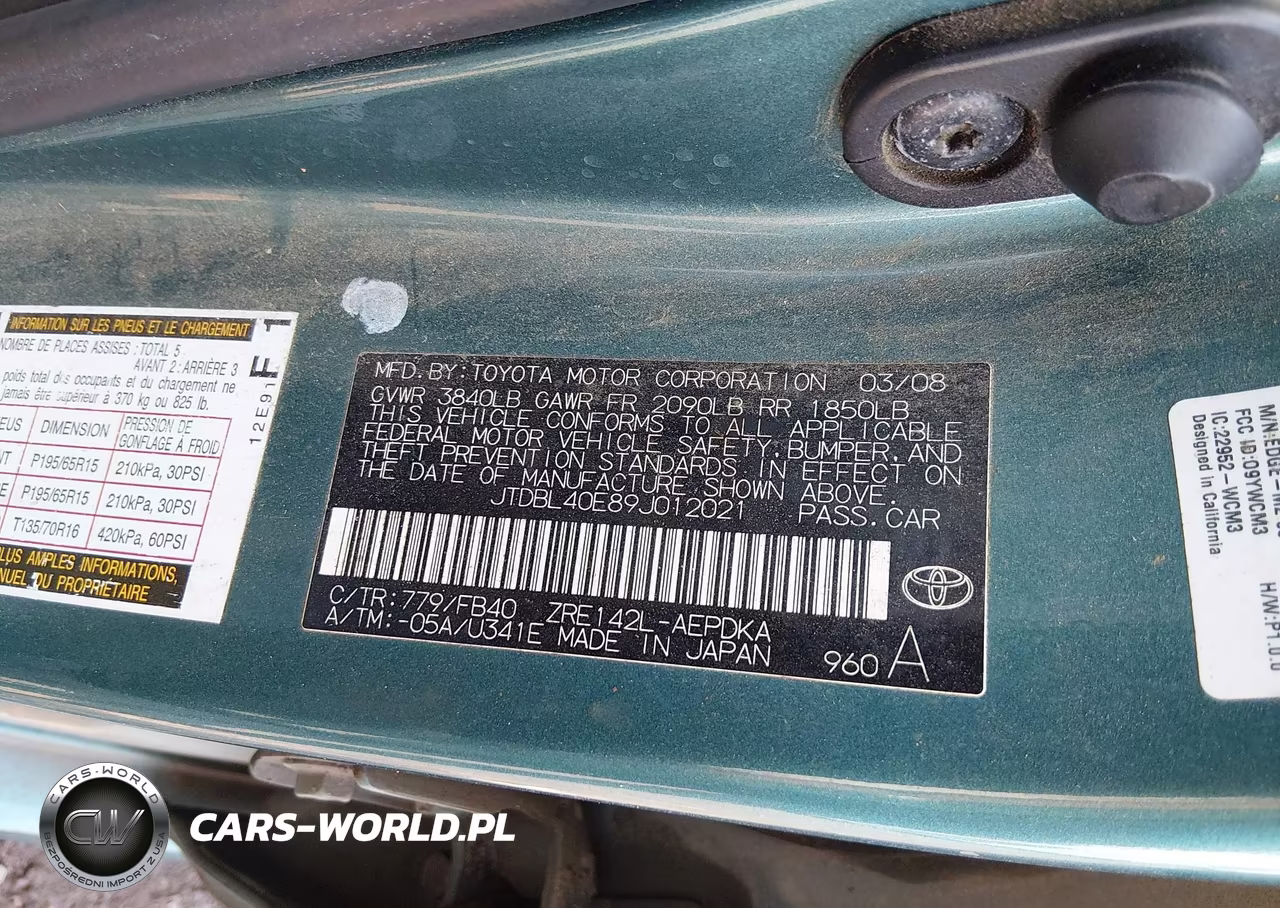 2009 Toyota Corolla VIN:JTDBL40E89J012021 - 9