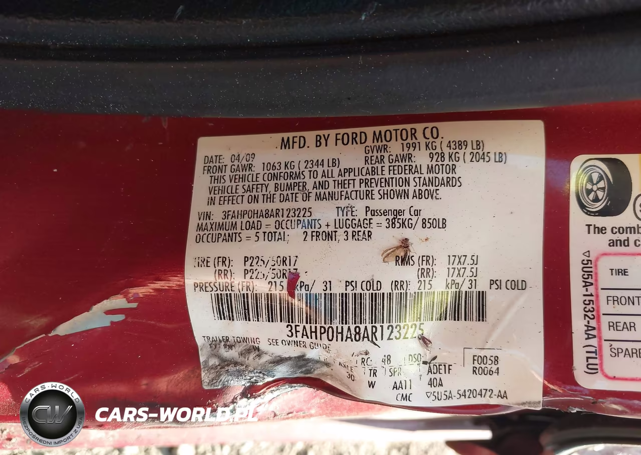 2010 Ford Fusion Se VIN:3FAHP0HA8AR123225 - 9