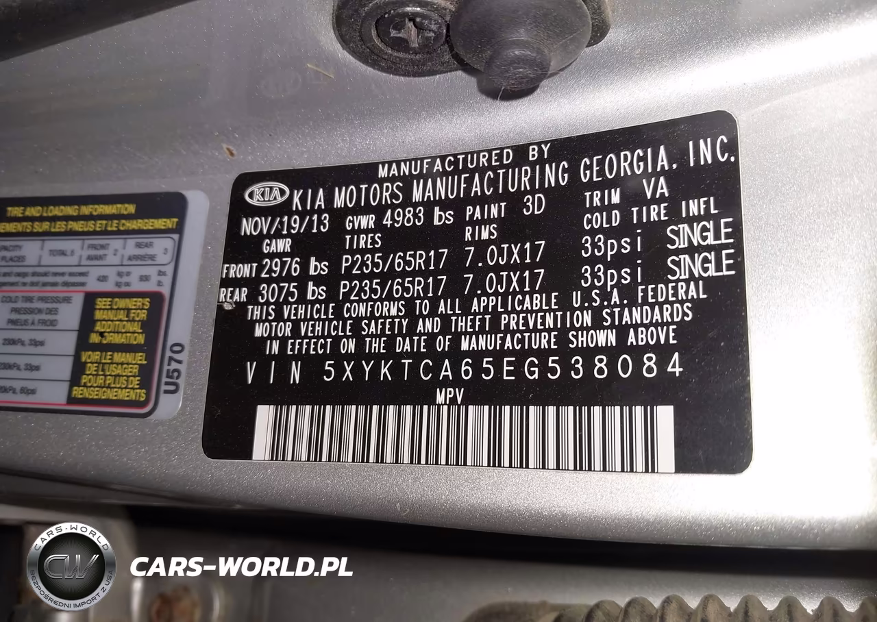 2014 Kia Sorento Lx VIN:5XYKTCA65EG538084 - 9