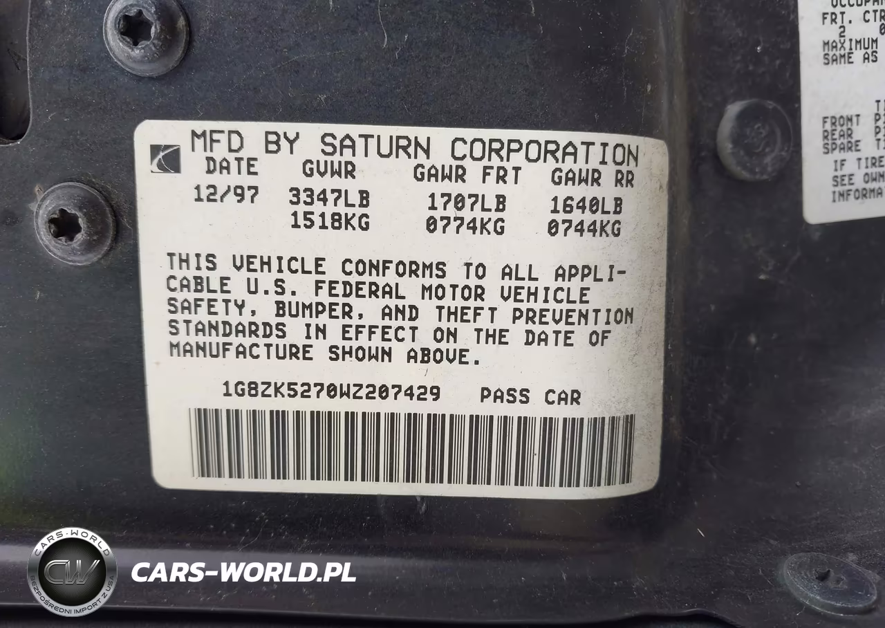 1998 Saturn Sl2 VIN:1G8ZK5270WZ207429 - 9