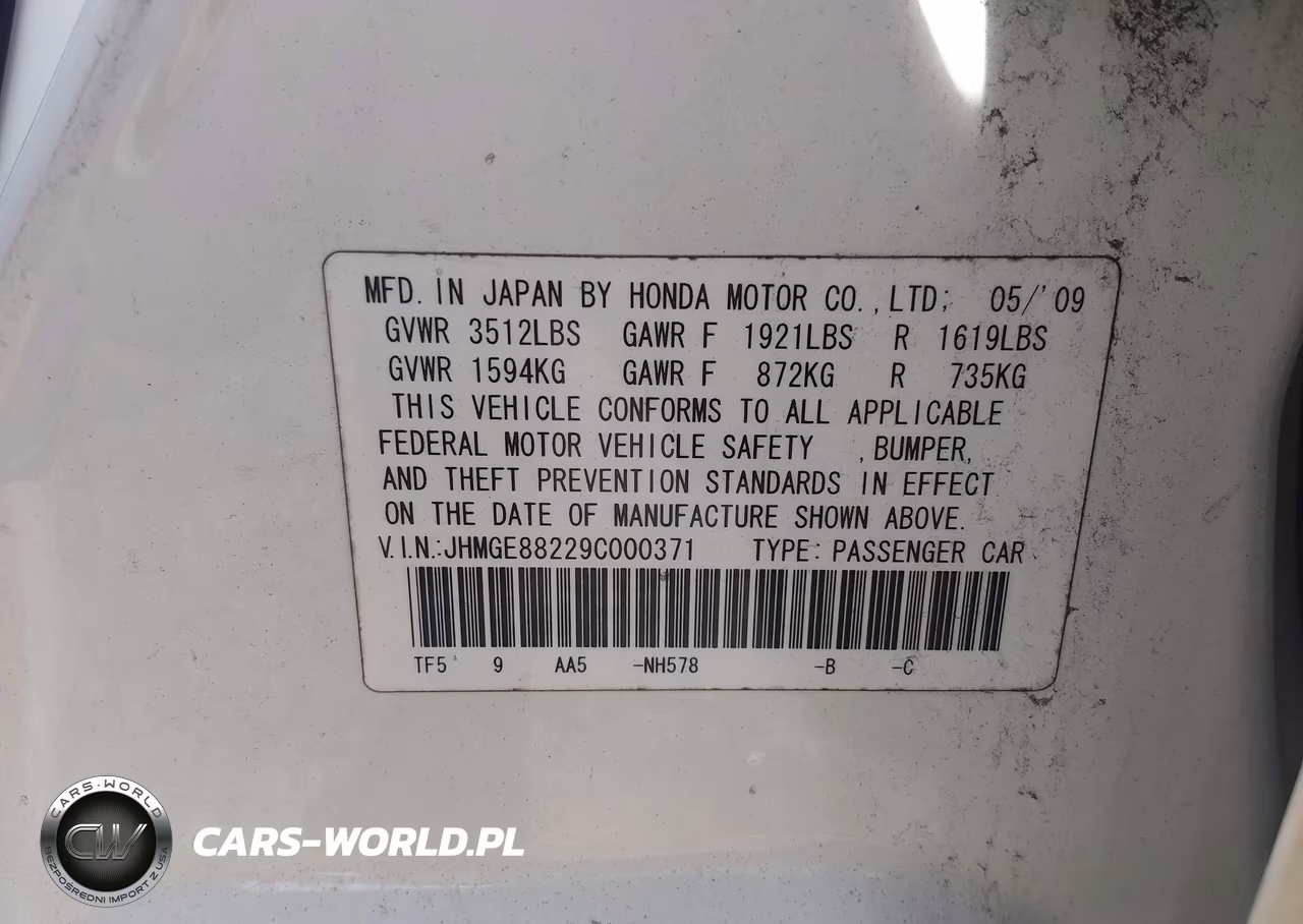2009 Honda Fit VIN:JHMGE88229C000371 - 9