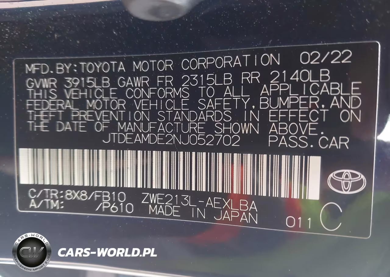 2022 Toyota Corolla Hybrid Le VIN:JTDEAMDE2NJ052702 - 9