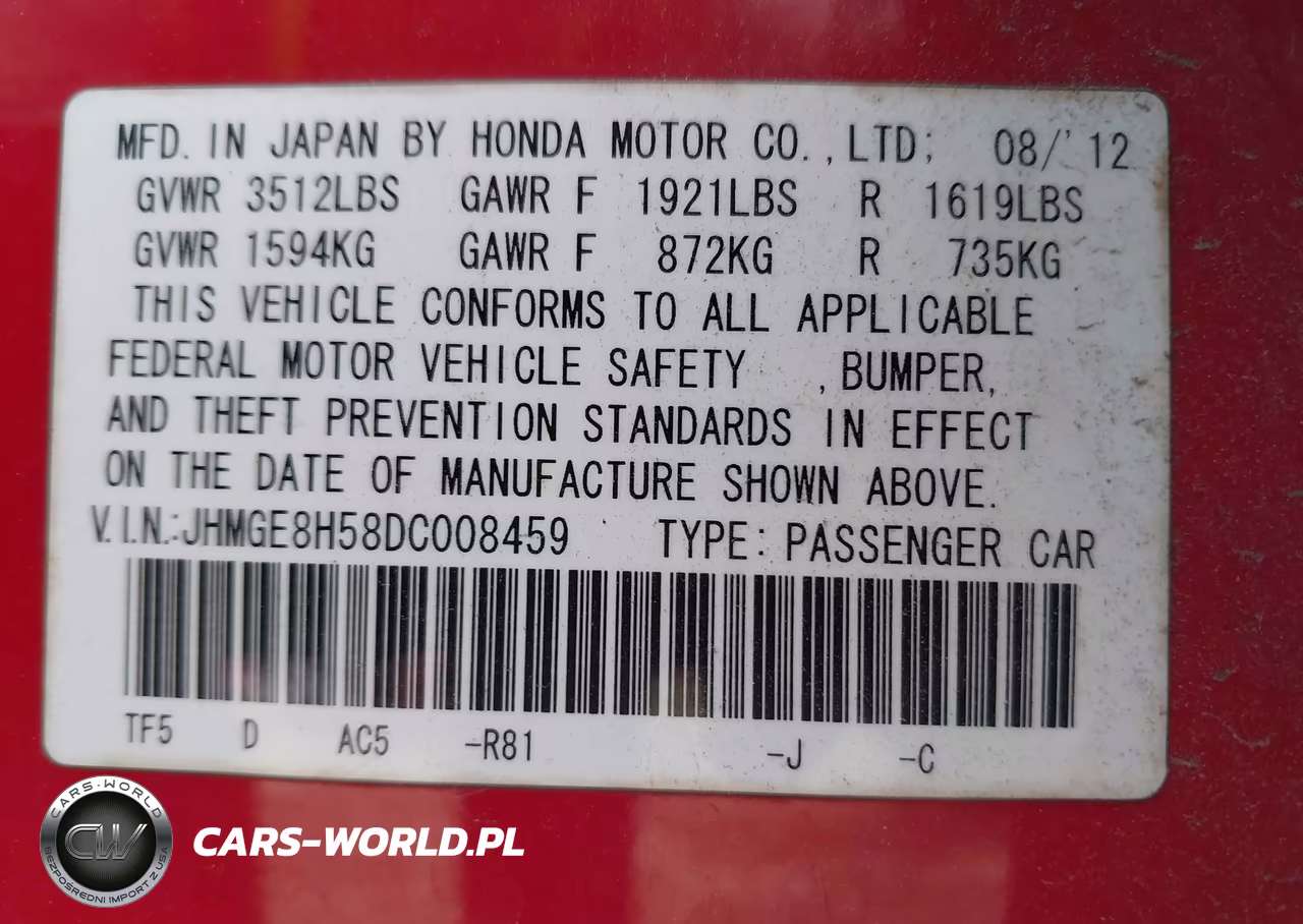 2013 Honda Fit Sport VIN:JHMGE8H58DC008459 - 9
