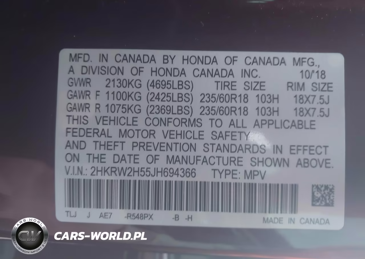 2018 Honda Cr-V Ex VIN:2HKRW2H55JH694366 - 9