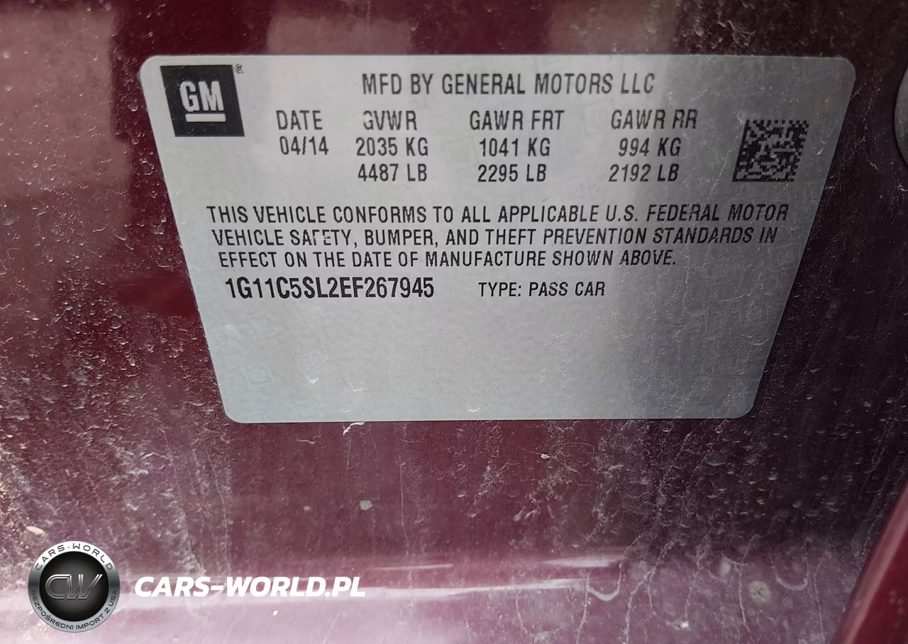 2014 Chevrolet Malibu 1Lt VIN:1G11C5SL2EF267945 - 9
