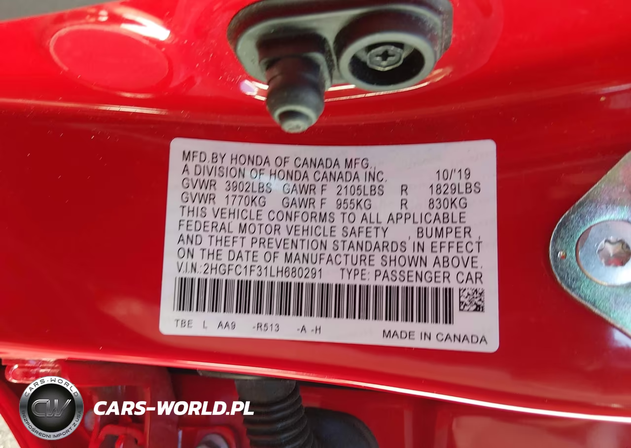 2020 Honda Civic Ex VIN:2HGFC1F31LH680291 - 9