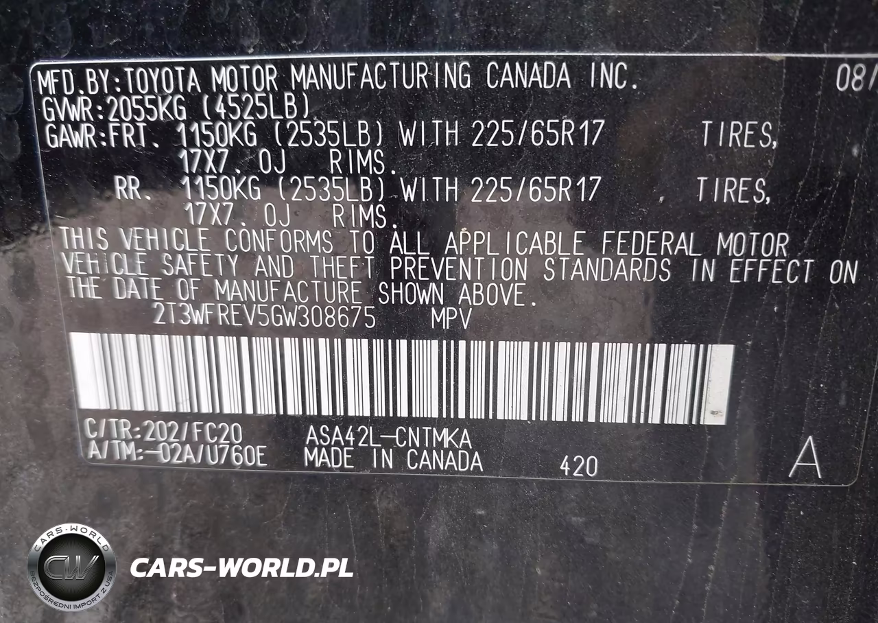 2016 Toyota Rav4 Xle VIN:2T3WFREV5GW308675 - 9