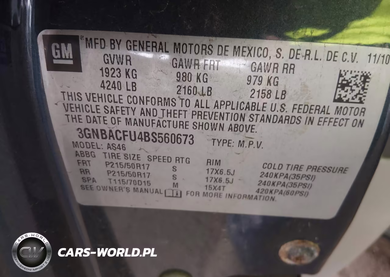 2011 Chevrolet Hhr Lt VIN:3GNBACFU4BS560673 - 9