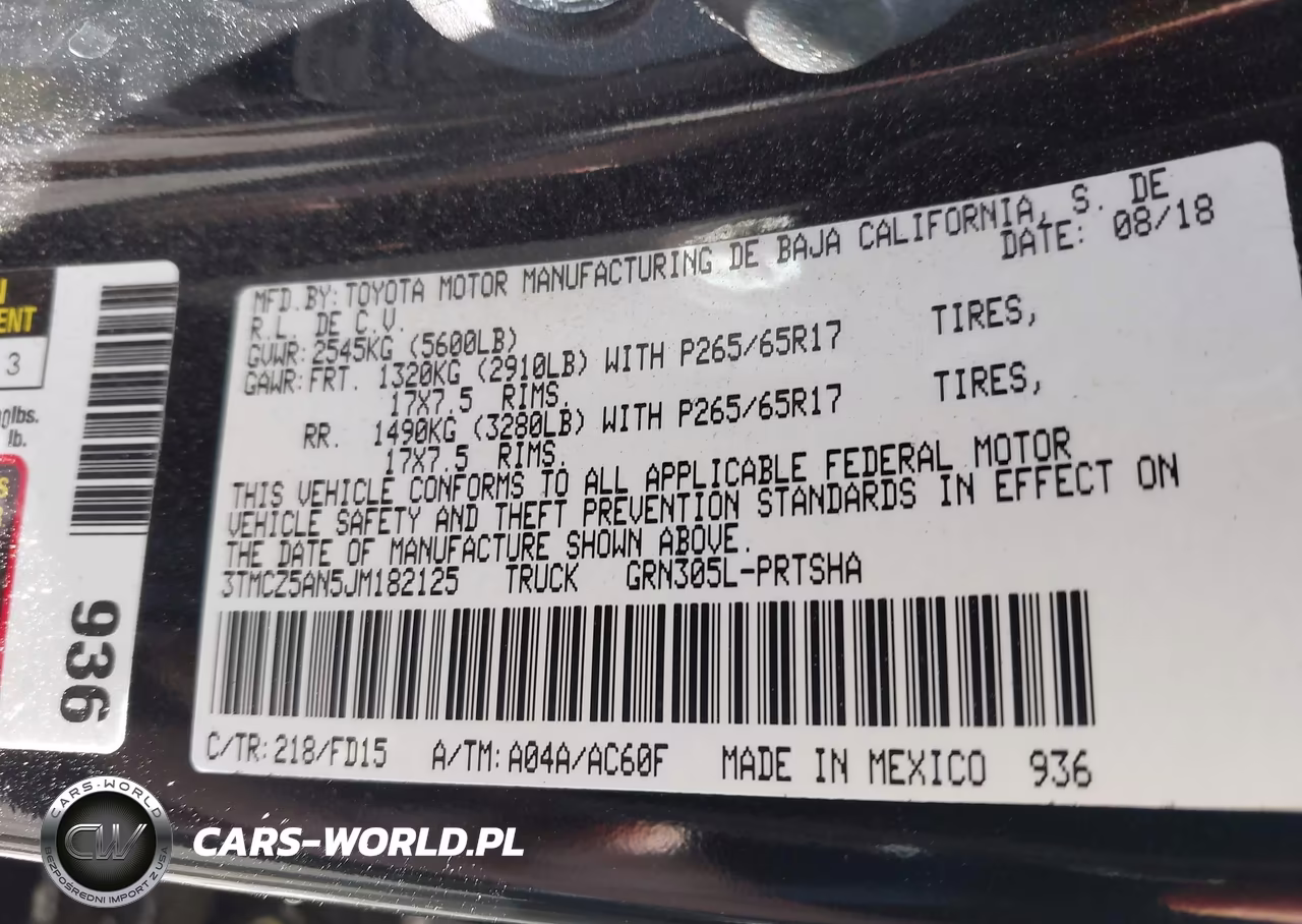 2018 Toyota Tacoma Trd Sport VIN:3TMCZ5AN5JM182125 - 9