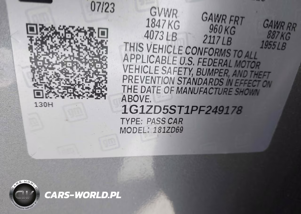 2023 Chevrolet Malibu Fwd 1Lt VIN:1G1ZD5ST1PF249178 - 9