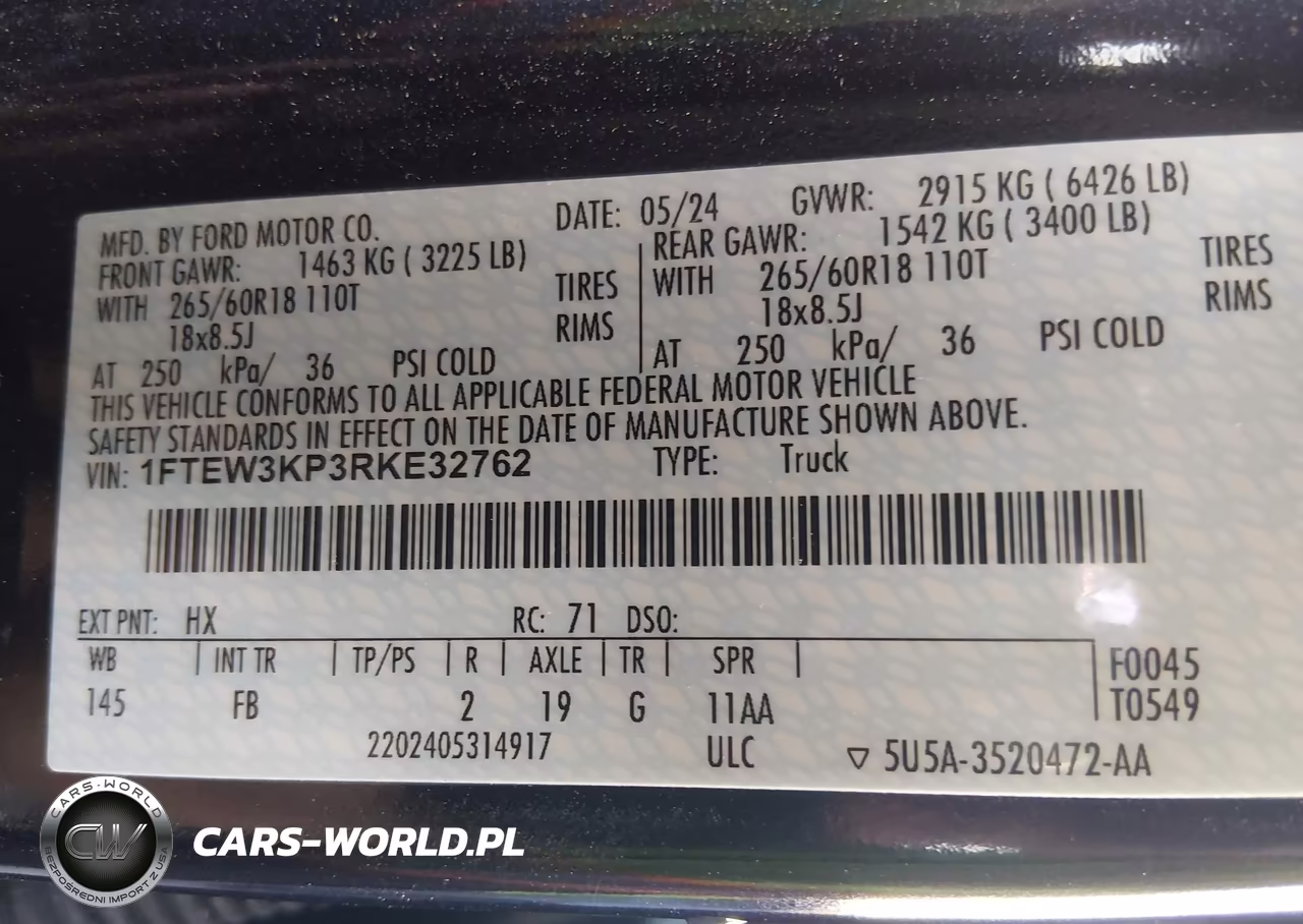 2024 Ford F-150 Xlt VIN:1FTEW3KP3RKE32762 - 4
