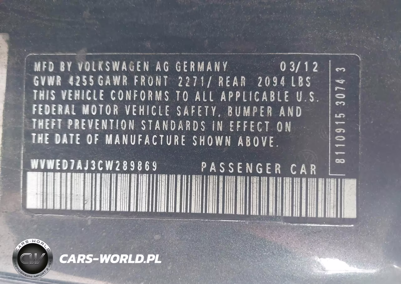 2012 Volkswagen Gti 2-Door VIN:WVWED7AJ3CW289869 - 9