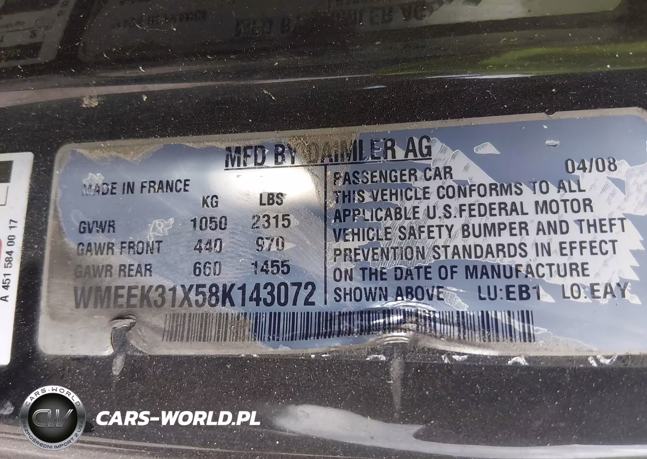2008 Smart Fortwo Passion VIN:WMEEK31X58K143072 - 9