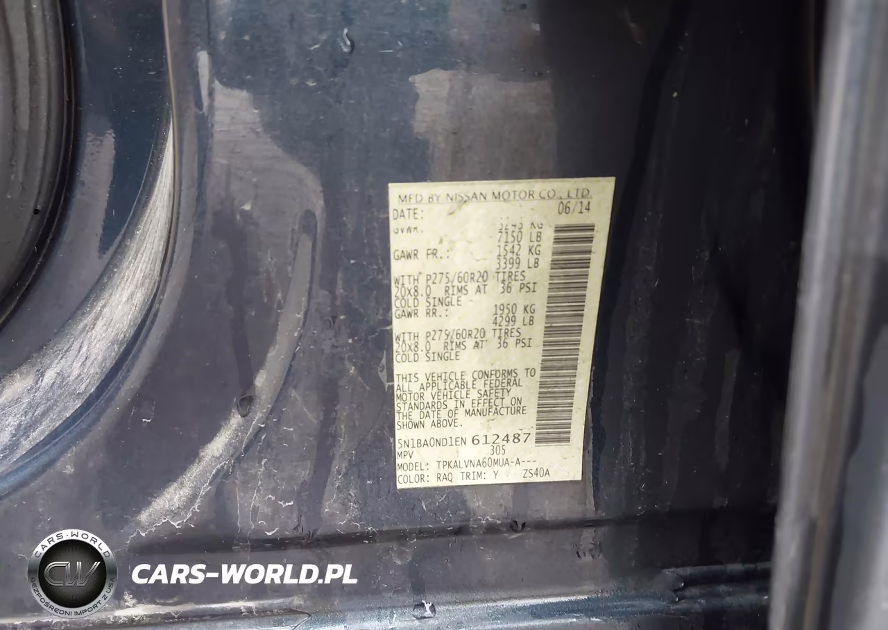 2014 Nissan Armada Sl VIN:5N1BA0ND1EN612487 - 9