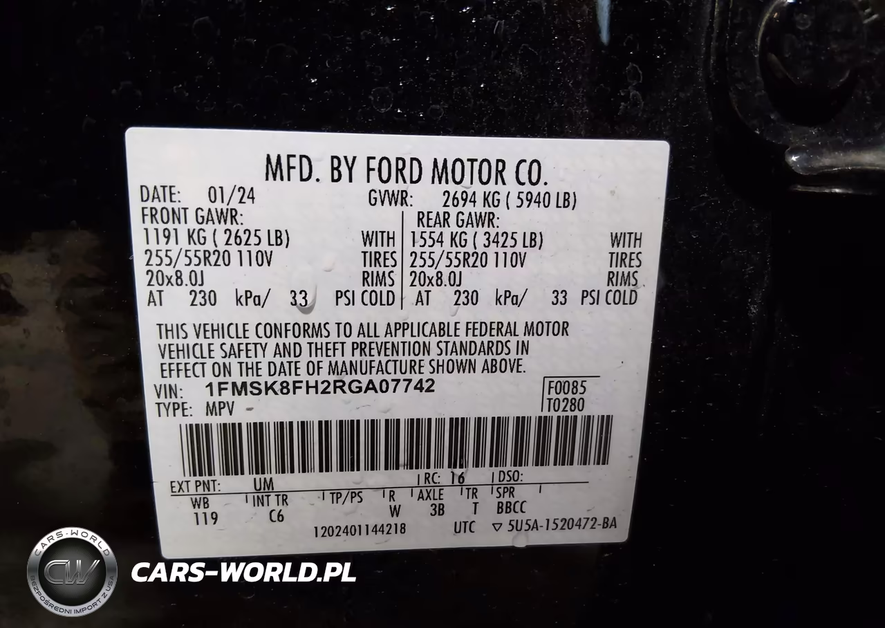 2024 Ford Explorer Limited VIN:1FMSK8FH2RGA07742 - 9