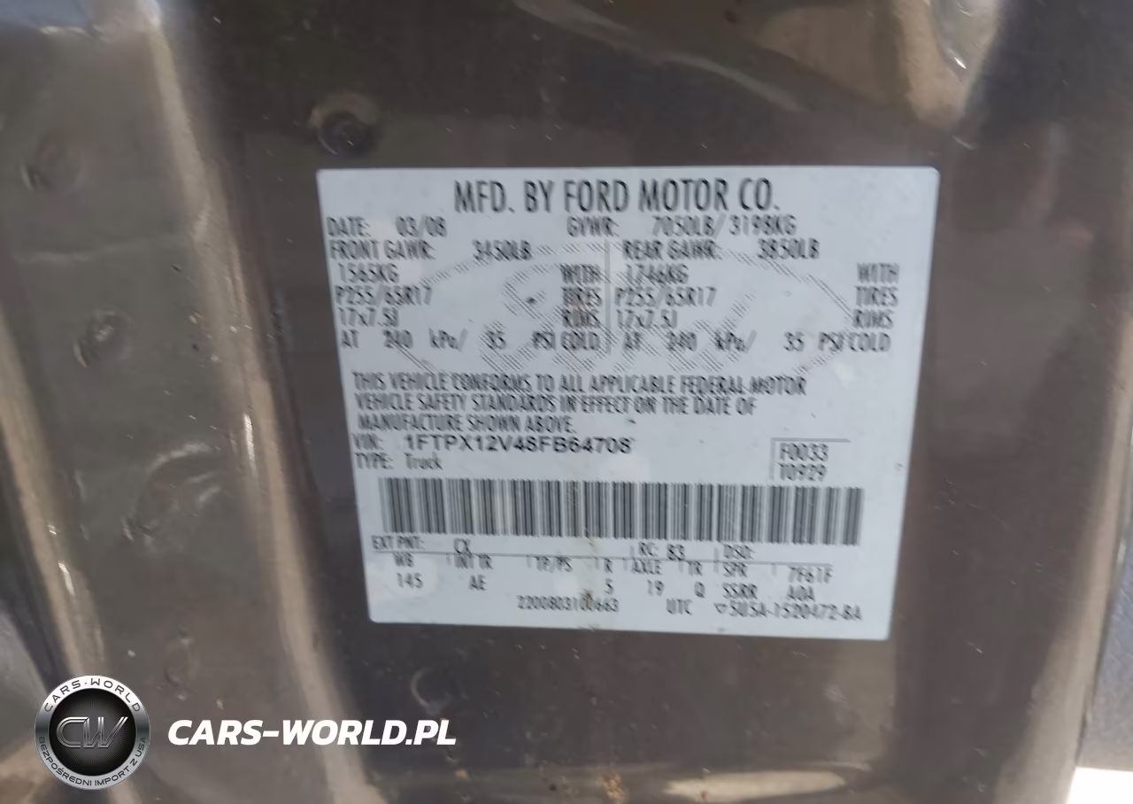 2008 Ford F-150 Fx2-Lariat-Xl-Xlt VIN:1FTPX12V48FB64708 - 9