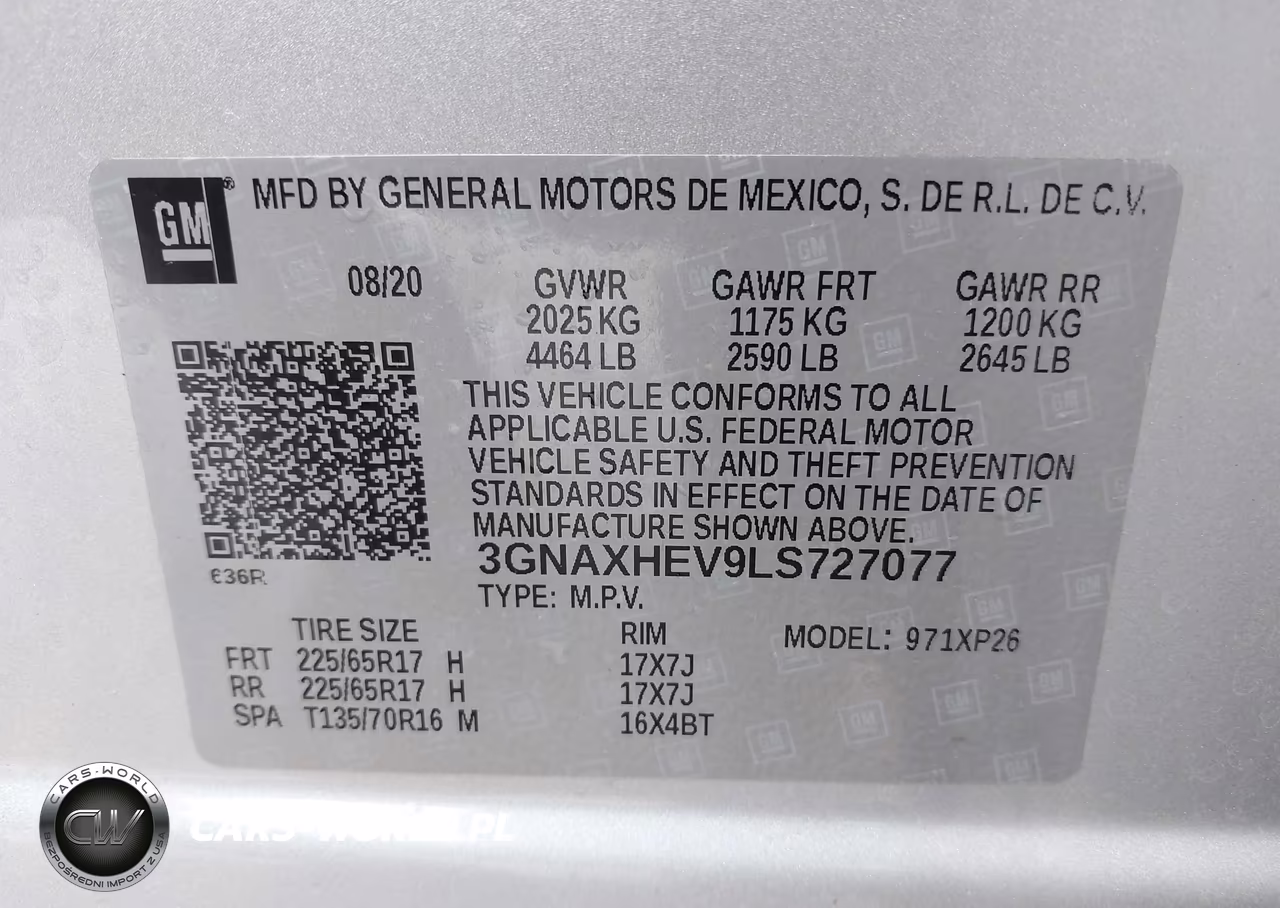 2020 Chevrolet Equinox Fwd Ls VIN:3GNAXHEV9LS727077 - 9