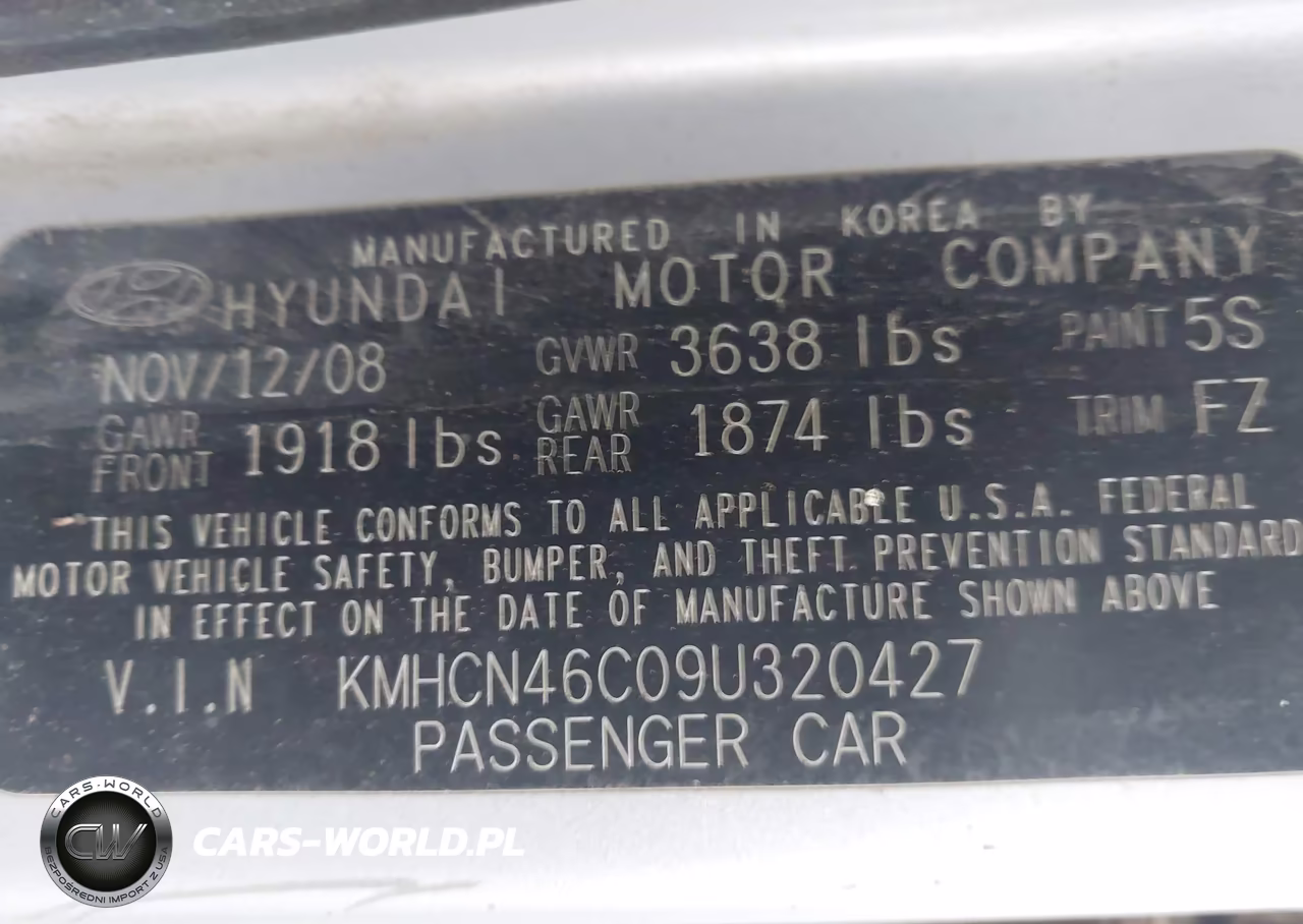 2009 Hyundai Accent Gls VIN:KMHCN46C09U320427 - 9