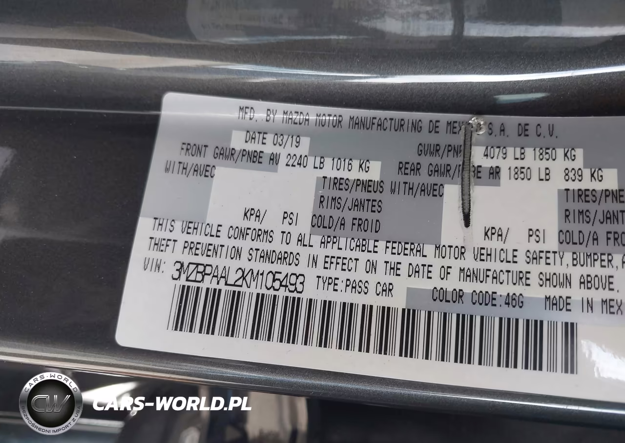 2019 Mazda Mazda3 Select Package VIN:3MZBPAAL2KM105493 - 9