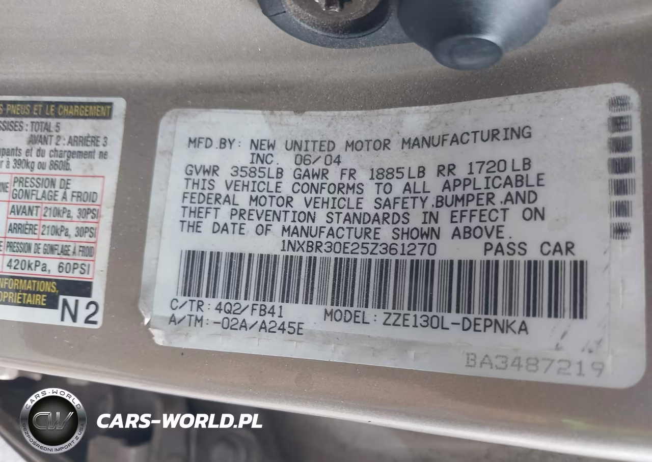2005 Toyota Corolla Le VIN:1NXBR30E25Z361270 - 9