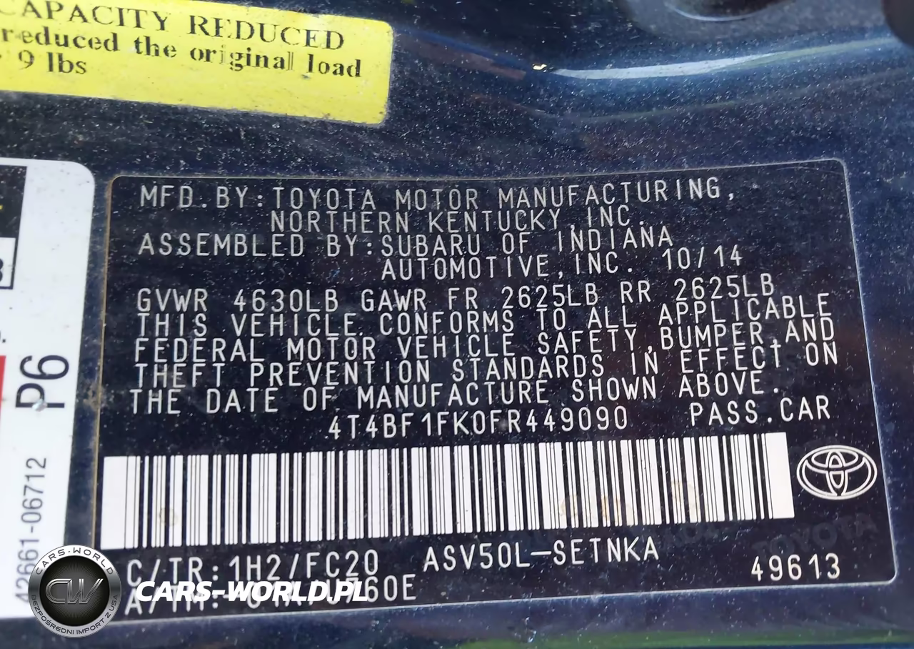 2015 Toyota Camry Le VIN:4T4BF1FK0FR449090 - 9