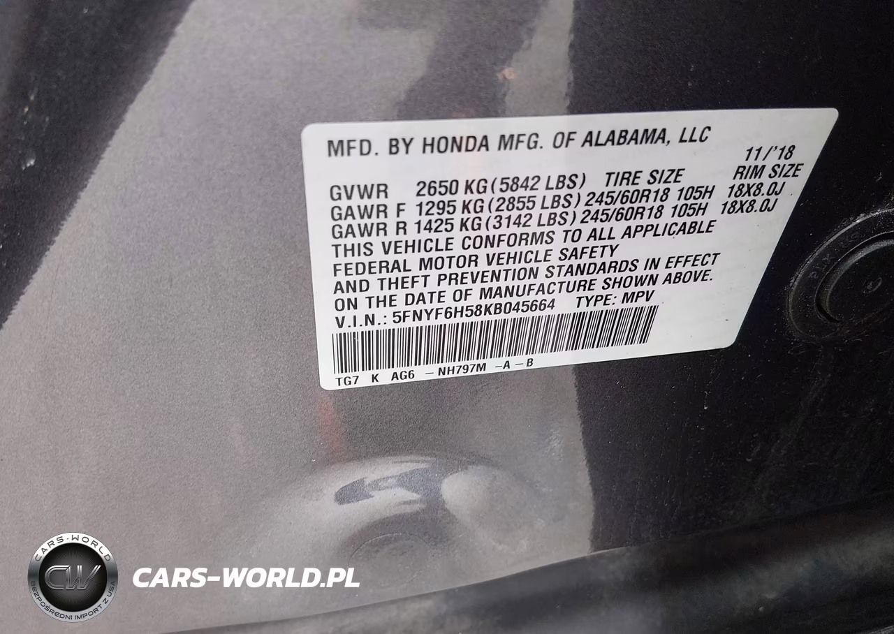 2019 Honda Pilot Ex-L VIN:5FNYF6H58KB045664 - 9