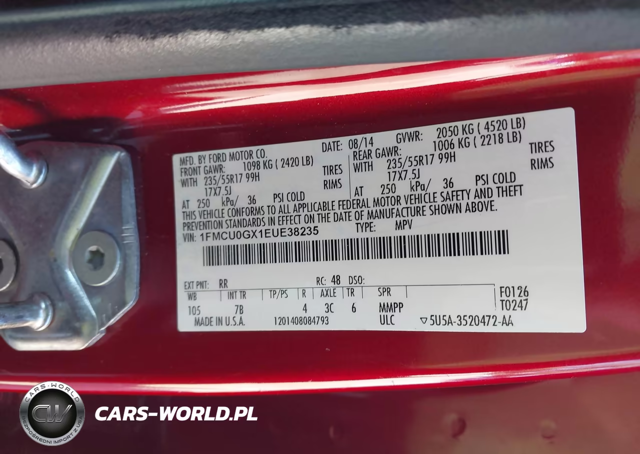2014 Ford Escape Se VIN:1FMCU0GX1EUE38235 - 9