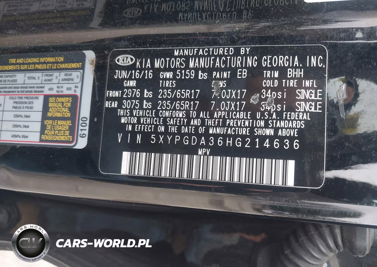 2017 Kia Sorento 2.4L Lx VIN:5XYPGDA36HG214636 - 9