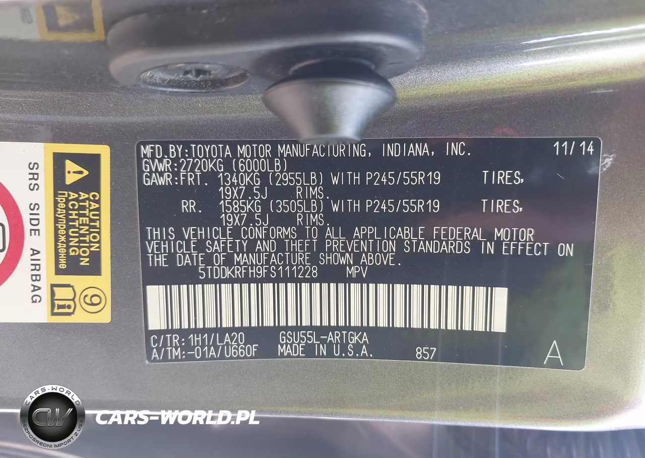 2015 Toyota Highlander Limited V6 VIN:5TDDKRFH9FS111228 - 9