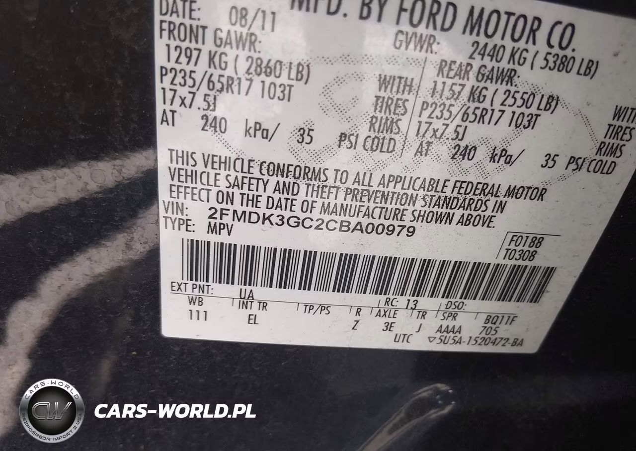2012 Ford Edge Se VIN:2FMDK3GC2CBA00979 - 9