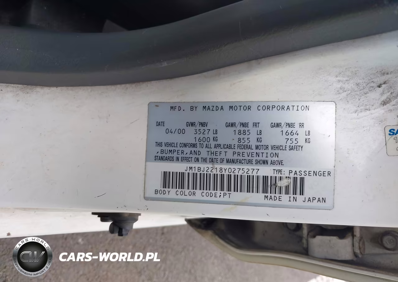2000 Mazda Protege Es VIN:JM1BJ2218Y0275277 - 9