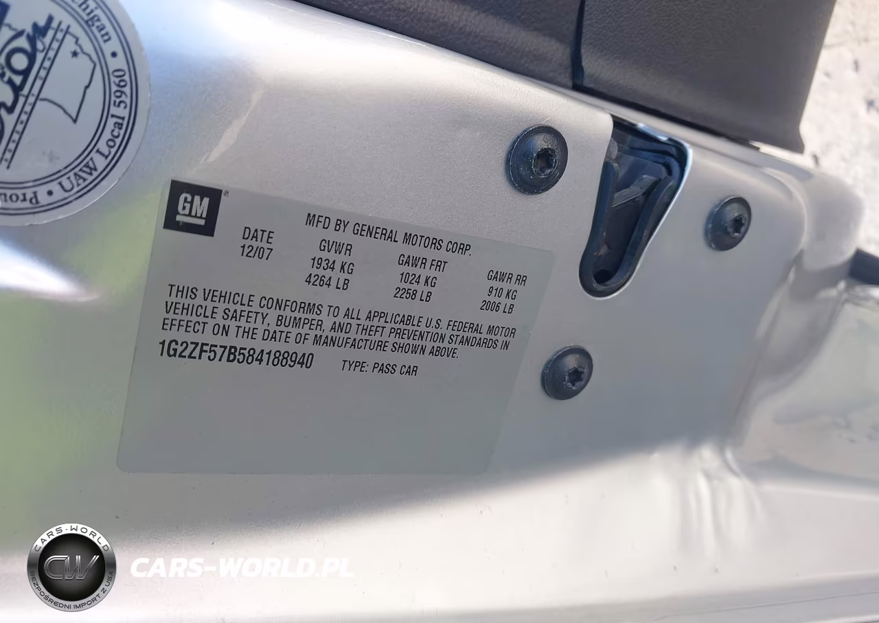 2008 Pontiac G6 Value Leader VIN:1G2ZF57B584188940 - 9