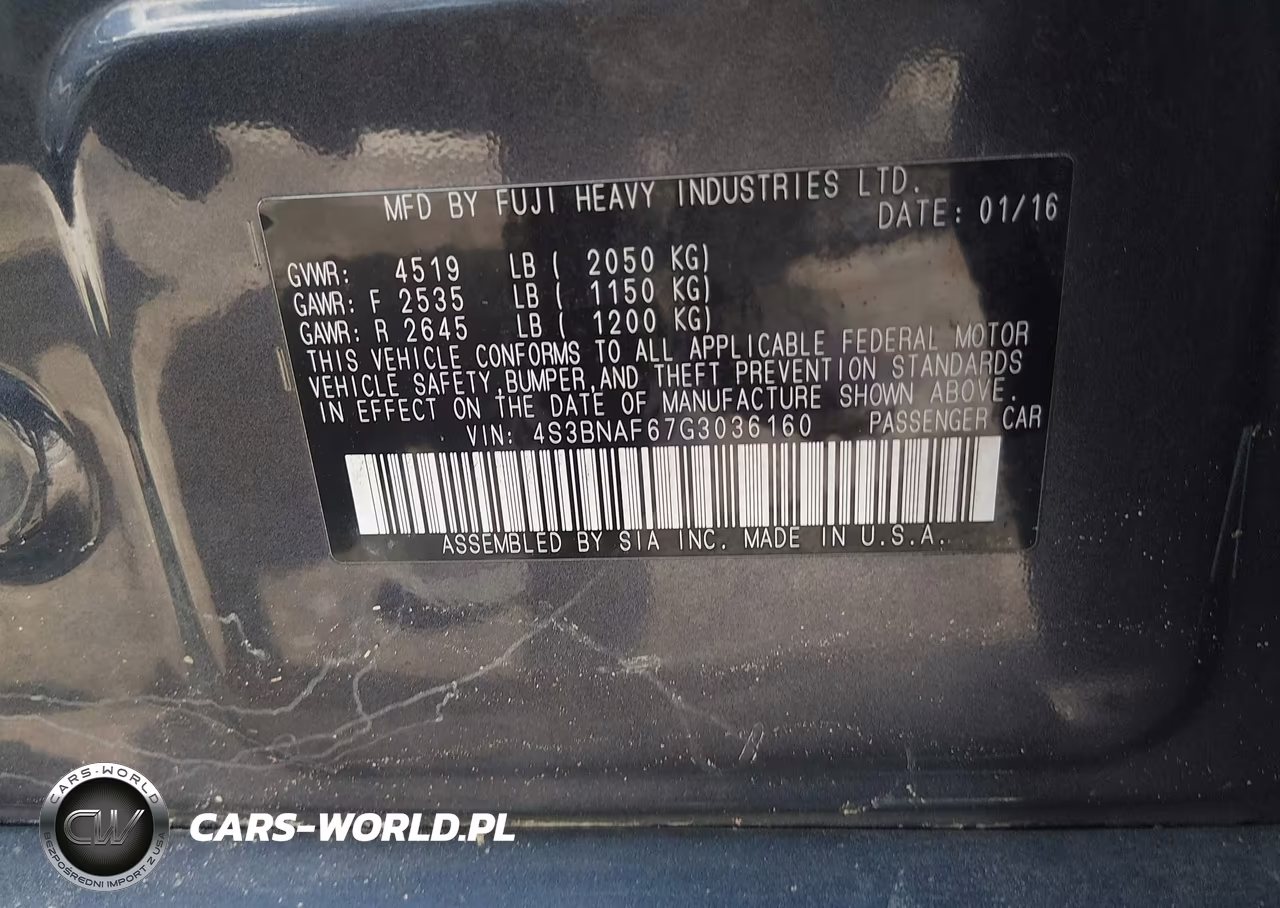 2016 Subaru Legacy 2.5I Premium VIN:4S3BNAF67G3036160 - 9