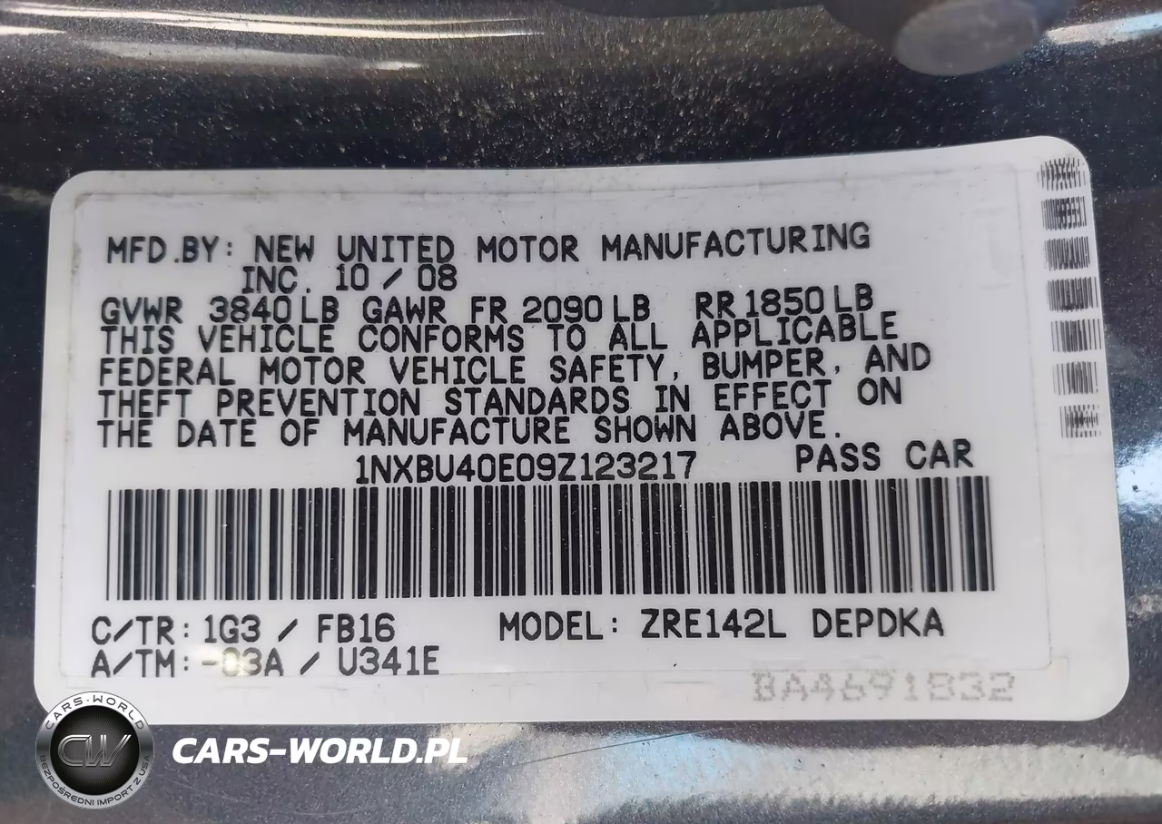 2009 Toyota Corolla Le VIN:1NXBU40E09Z123217 - 9