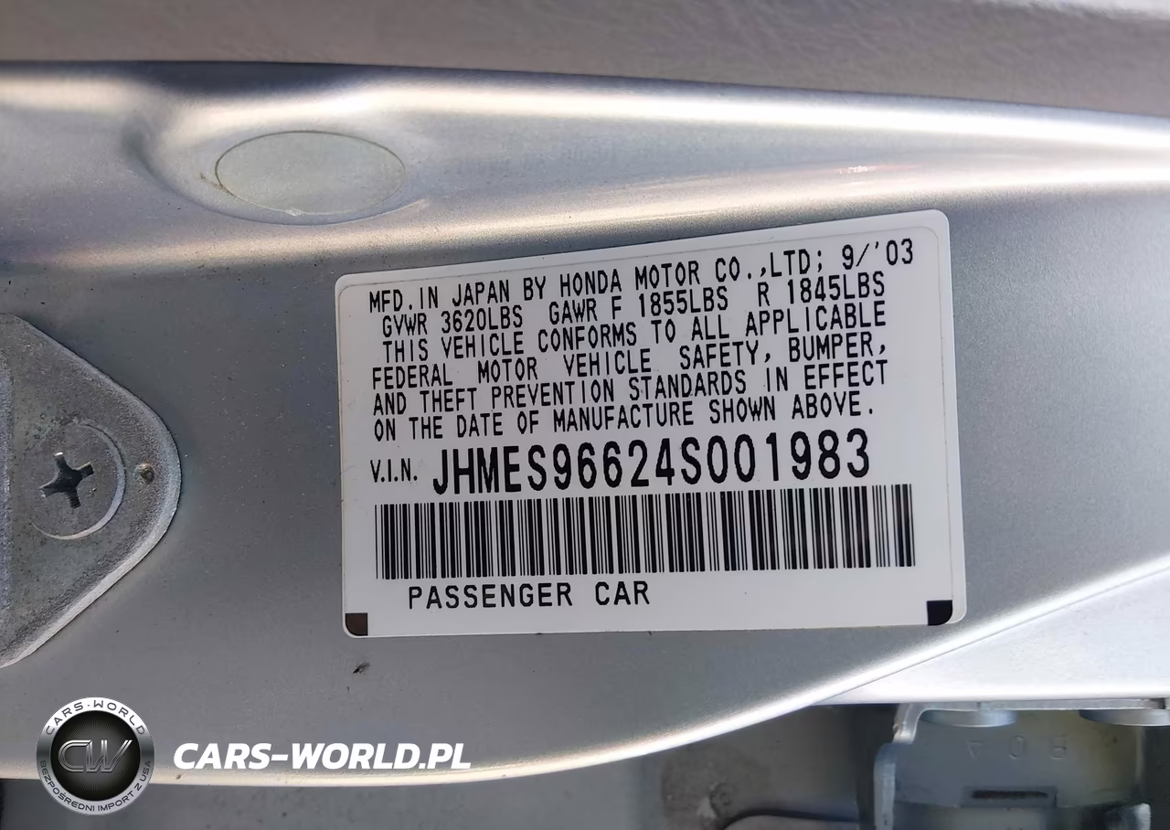 2004 Honda Civic Hybrid VIN:JHMES96624S001983 - 9