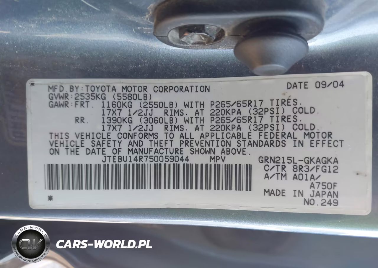 2005 Toyota 4Runner Sr5 V6 VIN:JTEBU14R750059044 - 9