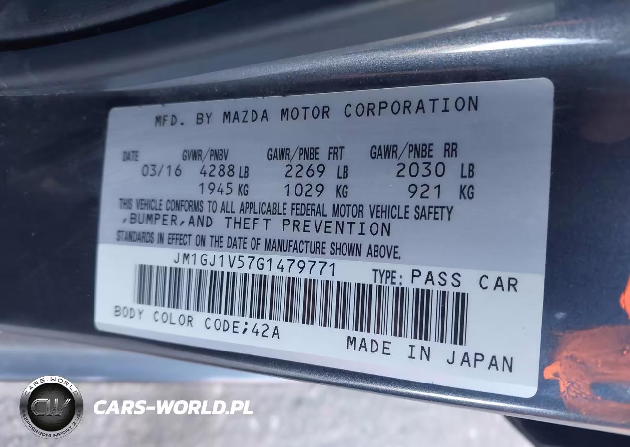 2016 Mazda Mazda6 I Touring VIN:JM1GJ1V57G1479771 - 9