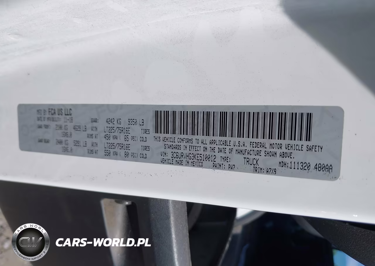 2019 Ram Promaster 3500 High Roof 159 Wb VIN:3C6URVHG3KE510012 - 9