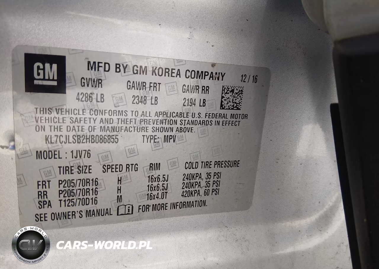 2017 Chevrolet Trax Lt VIN:KL7CJLSB2HB086855 - 9