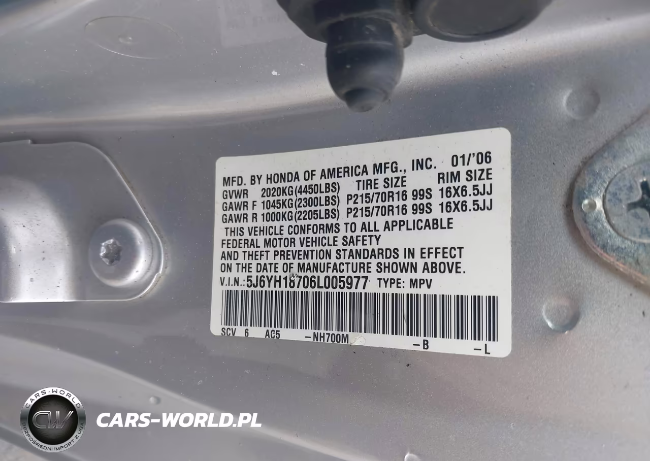 2006 Honda Element Ex-P VIN:5J6YH18706L005977 - 9